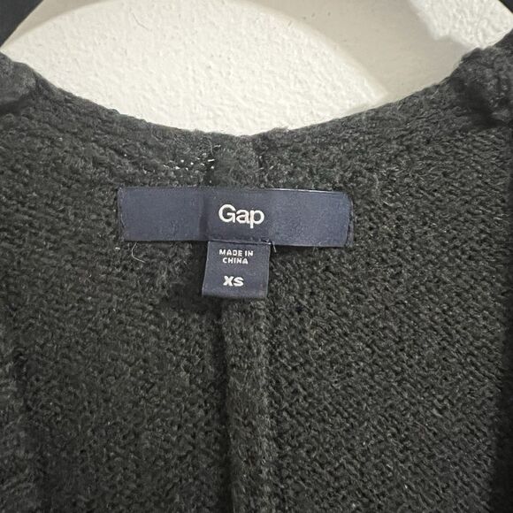 Gap Open Cardigan Size XS Gray Blue Striped Wool Blend Waterfall Academia Office - Picture 4 of 4